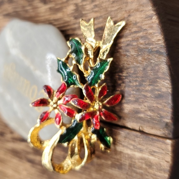 B703 seasonal flowers poinsetta bliss brooch - Picture 1 of 2